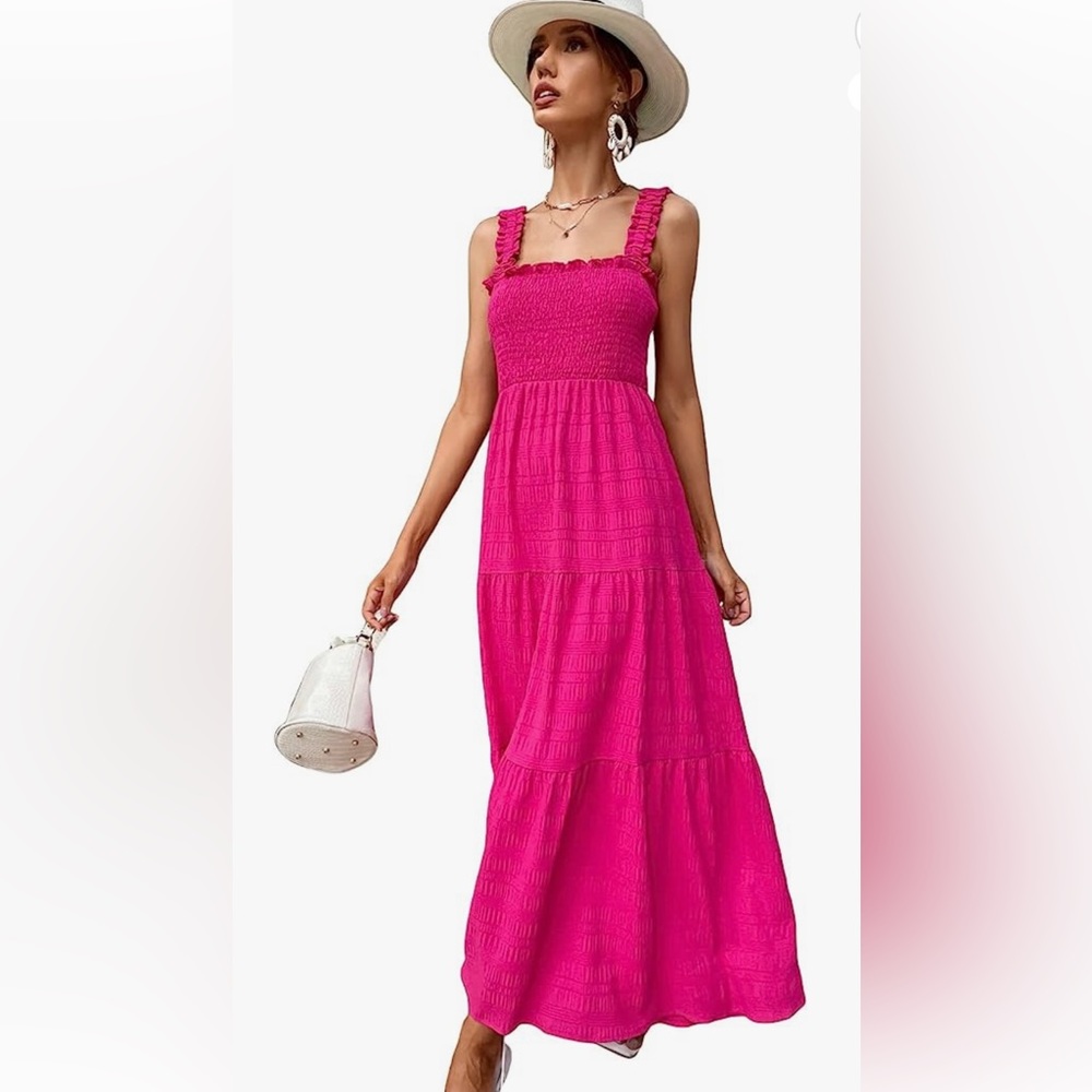 Hot pink maxi dress